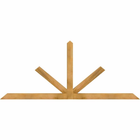 Ekena Millwork Saratoga Rough Sawn Timber Gable Bracket, Western Red Cedar, 96"W x 40"H x 4"D x 4"F, 10/12 Pitch GBW096X40X0404SAR00RWR
